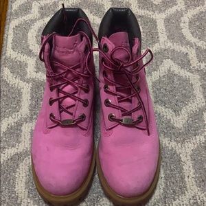 Pink timberland boots